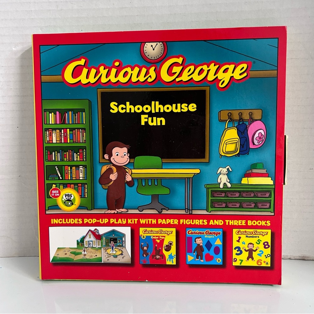 Curious George Schoolhouse Fun (POP UP kit w paper figures & 3 books)